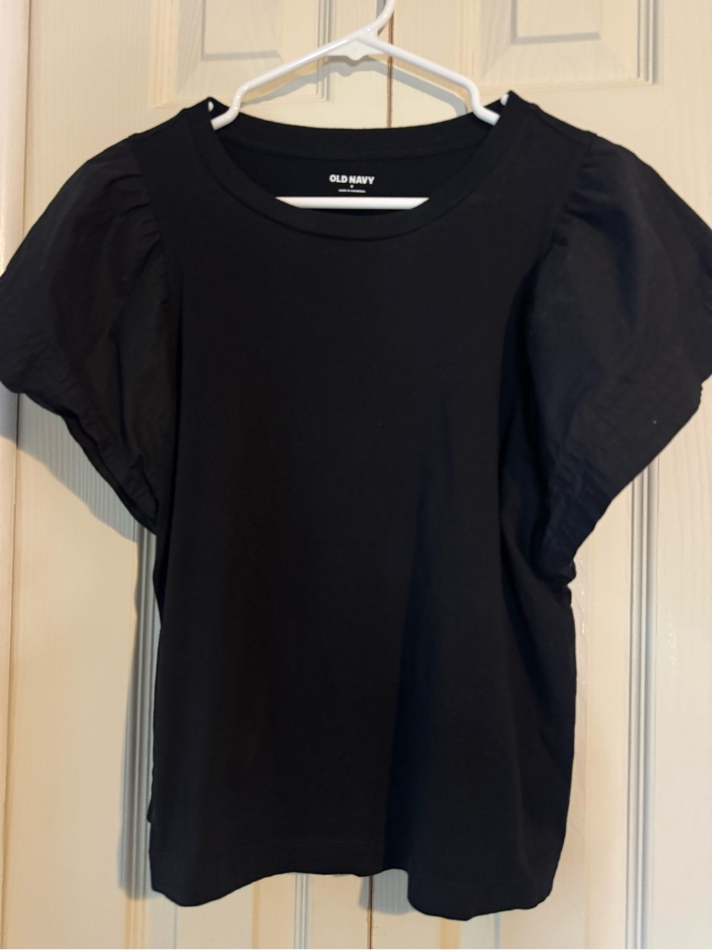 Old Navy Black Puff Sleeve Top